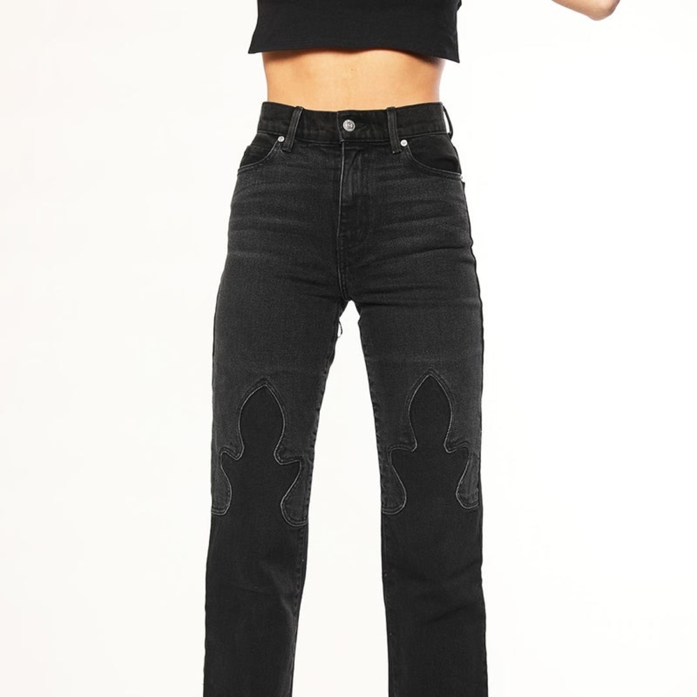 Never worn rocker rolling stone black jeans revice denim straight leg pants